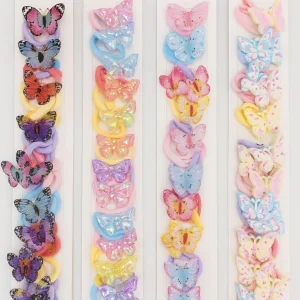 COLITAS LYCRA CON APLIQUE MARIPOSA X 10 PARES EN BLISTER