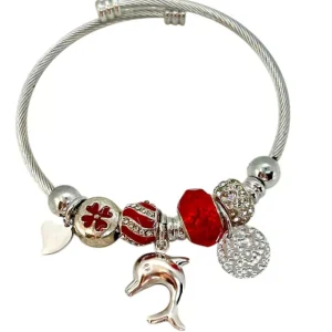 Pulsera pandora con dijes todo en acero quirurgico
